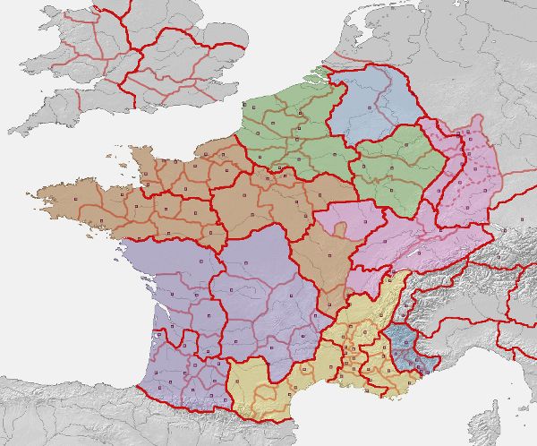 carte de la Gaule par province du Bas-Empire